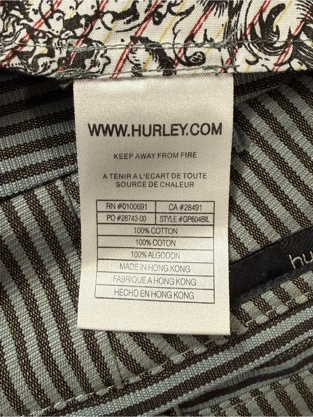 Hurley Green & Brownish Black Pin Stripe Pants Size 7 Low Rise Women's NWT